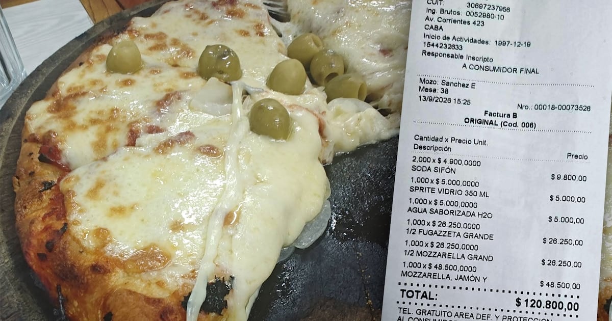 Un almuerzo de tres renglones: cuánto se pagó en una pizzería del centro porteño a mediados de septiembre